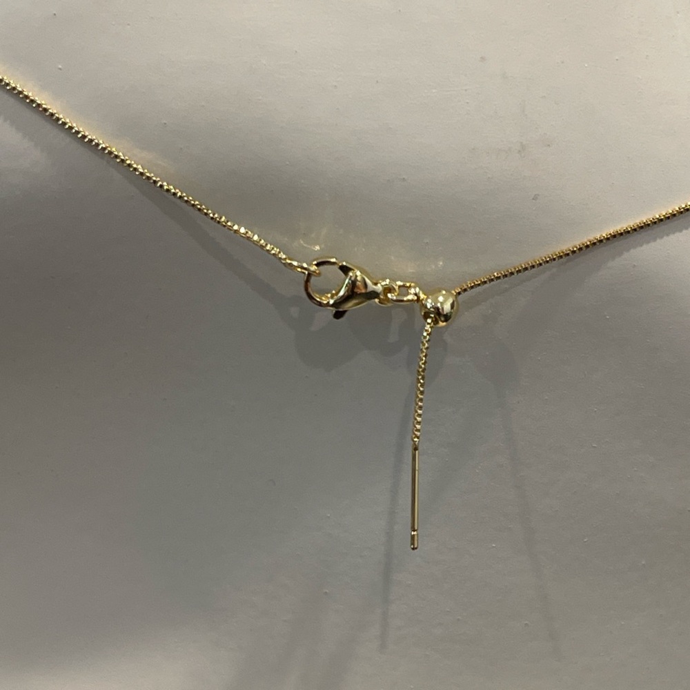 14k Gold Plated and coral mushroom pendant necklace - Picture 2 of 3